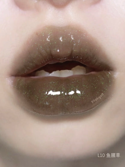 Girlcult Herbal Compendium Glitter Lipstick Green Shimmer Lipgloss Matte Velvet Lip Clay Moisturizing Longlasting Nostickup