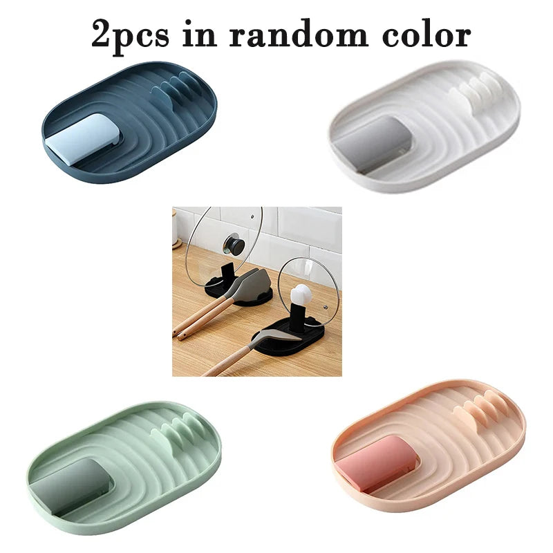 1/2Pcs Polychrome Nordic Style Pot Holder Lid Shovel Storage Rack Practical Multifunctional Kitchen Supplies Non-slip