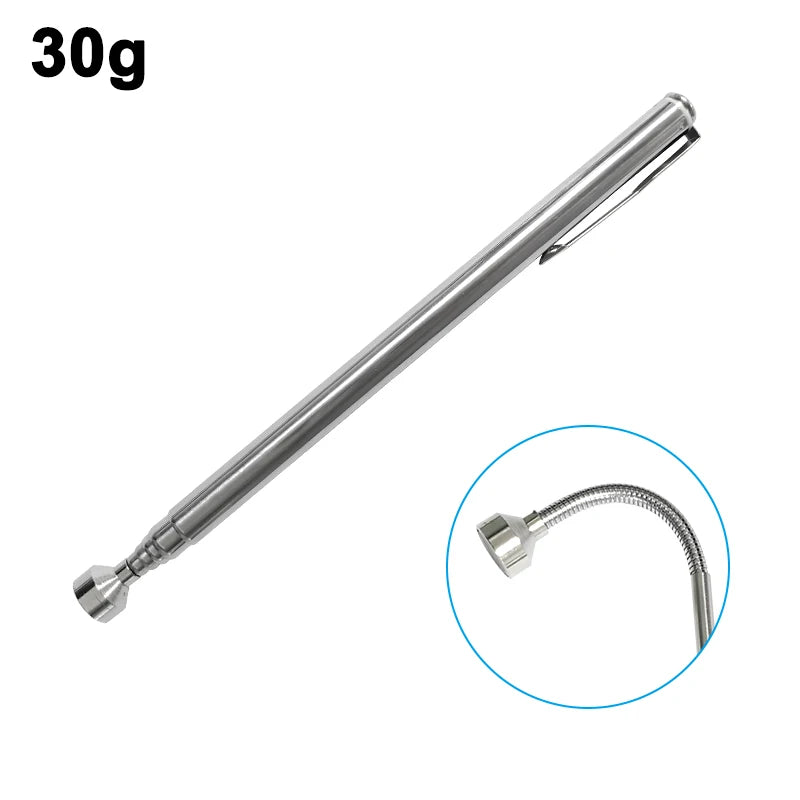 Strong Magnetic Suction Rod Orange Red Handle Magnetic Pickup Stainless Steel Antenna Retractable Suction Iron Rod