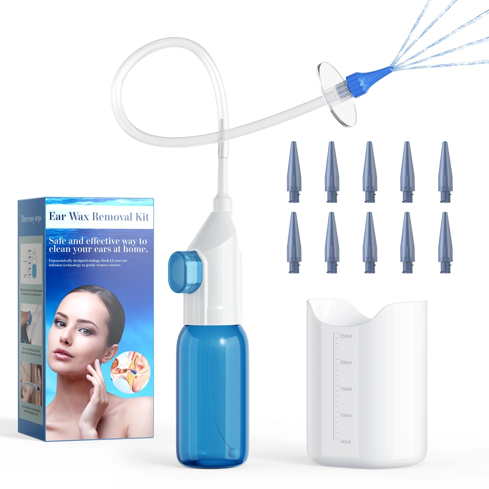 Ear Wax Removal Tool Manual Ear Irrigation Flushing System Safe and Effective Ear Cleaner for Adults Kids Cleaning Washer Kit