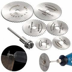 6pcs Mini HSS Circular Saw Blade Rotary Tool For Dremel Metal Cutter Power Tool Wood Cutting Discs Drill Mandrels Cutoff 22-50mm