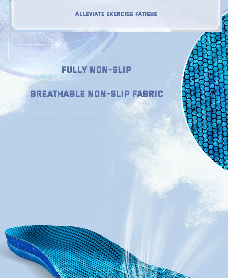 1Pair Sport Silicone Insoles for Shoes High Elastic Shock-absorbing Insole for Feet Arch Support Orthopedic Men Women Shoe Sole