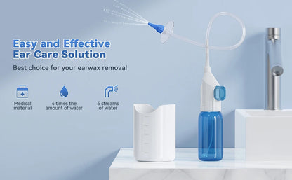 Ear Wax Removal Tool Manual Ear Irrigation Flushing System Safe and Effective Ear Cleaner for Adults Kids Cleaning Washer Kit