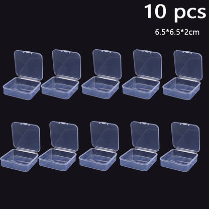 Clear Storage Container Transparent Plastic Storage Boxes with Hinged Lid Square Packaging Display Box Jewelry DIY Crafts