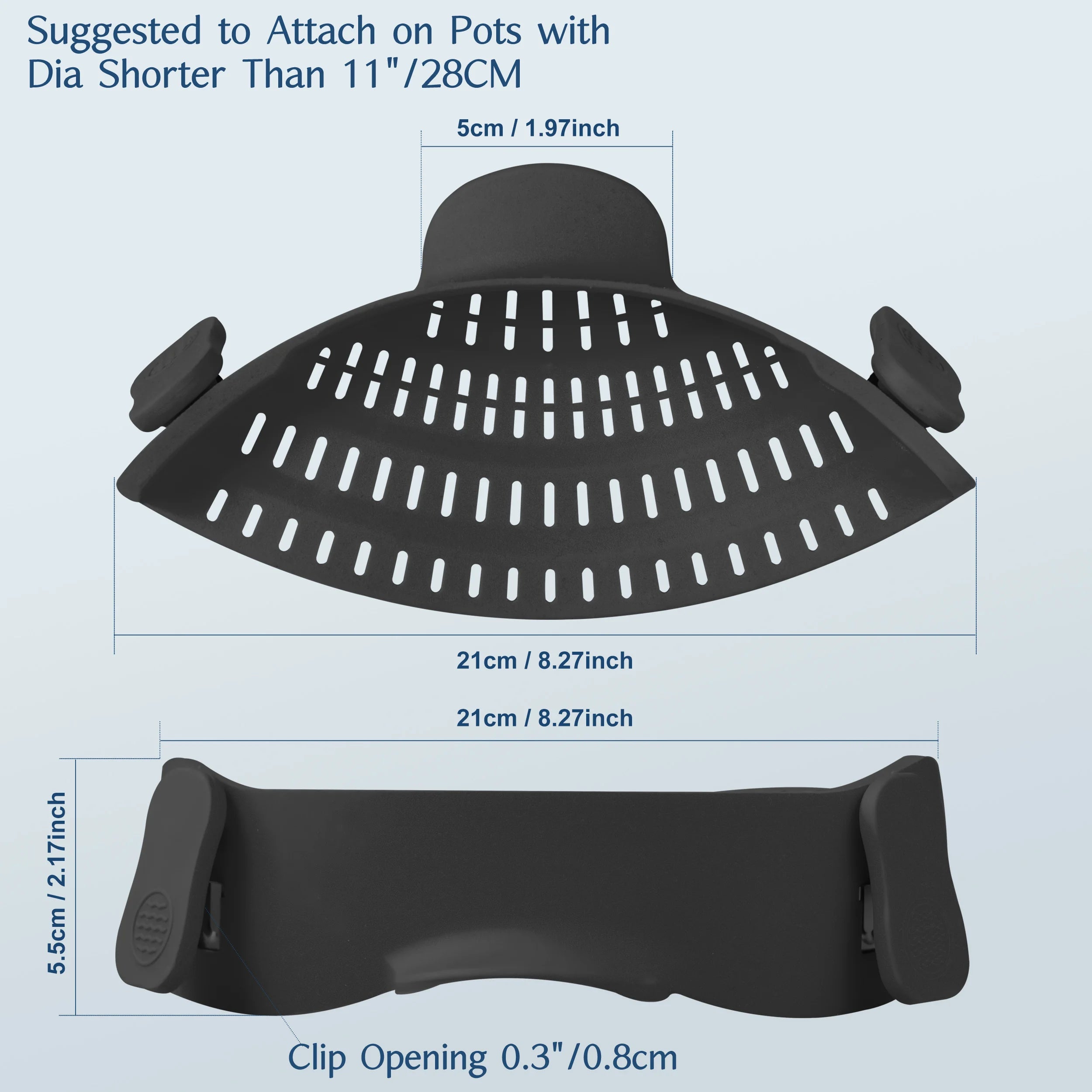 1PC Adjustable Silicone Clip on Strainer for Pots