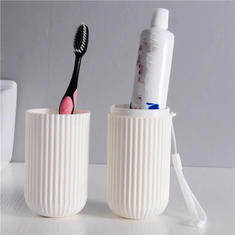 Travel Portable Toothbrush Cup Bathroom Toothpaste Holder Storage Case Box Organizer Travel Toiletries Storage Cup New Creative