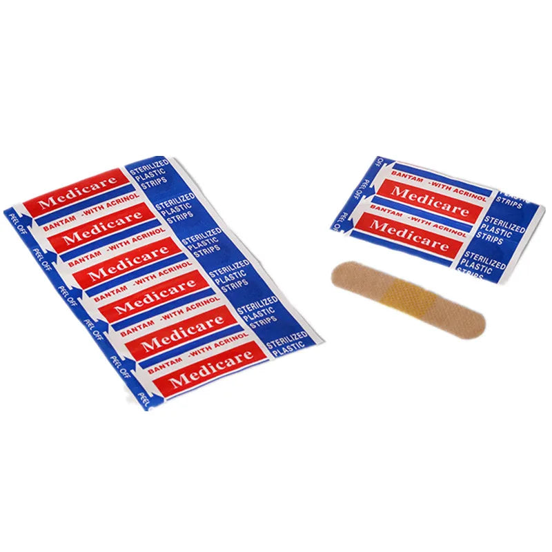 100pcs Bandage Aids Waterproof Breathable Cushion Adhesive Plaster Wound Hemostasis Sticker Band First Aid