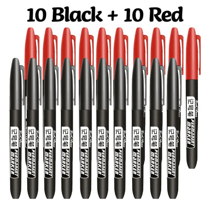 1-20Pcs Permanent Marker Pen Drawing Markers Oil-Based Waterproof Black Blue Red Ink Sketch Pens Stationery Art School Supplies