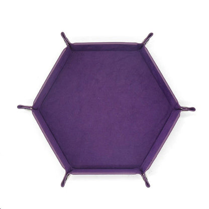 1pc Hexagonal Dice Tray and Miscellaneous Storage Box Board Game Dice Tray Accessories Leather Dice Tower