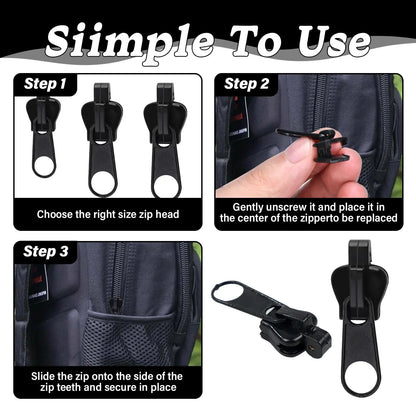6-60pcs Instant Zipper Universal Instant Fix Repair Kit Replacement Zip Slider Teeth Multifunctional Clothing Replacement Zipper