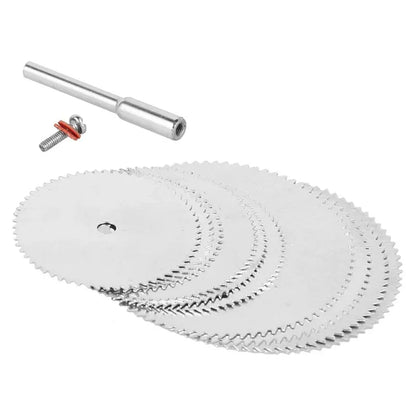 11PCS Set Mini Circular Saw Blades - Stainless Steel Cutting Discs for Wood - Compatible with Rotary Electric Tools