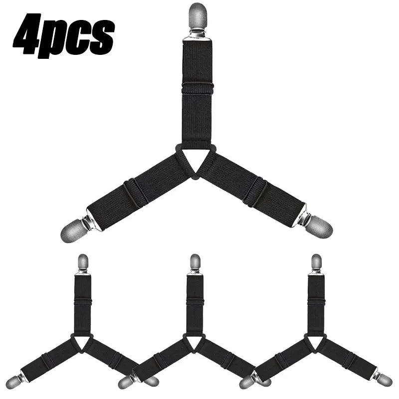 16/4Pcs/Set Adjustable Bed Sheet Grippers Belt Fastener Bed Sheet Clips Mattress Cover Blankets Quilt Holder Organize Gadgets