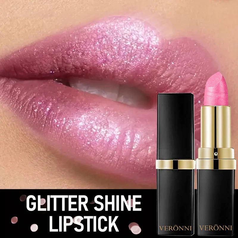 Diamond Shimmer Lipstick Lip Gloss High Pigmented Long Lasting 10 Colors Glitter Lipgloss Lips Makeup Cosmetics Sexy Make Up