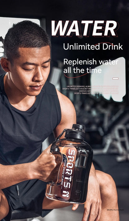 1.7L/2.7L/4L/5L Large Capacity Water Bottle Gym Cycling Cup Sports Water Bottle Portable For Fitness Camping Men Water Kellte