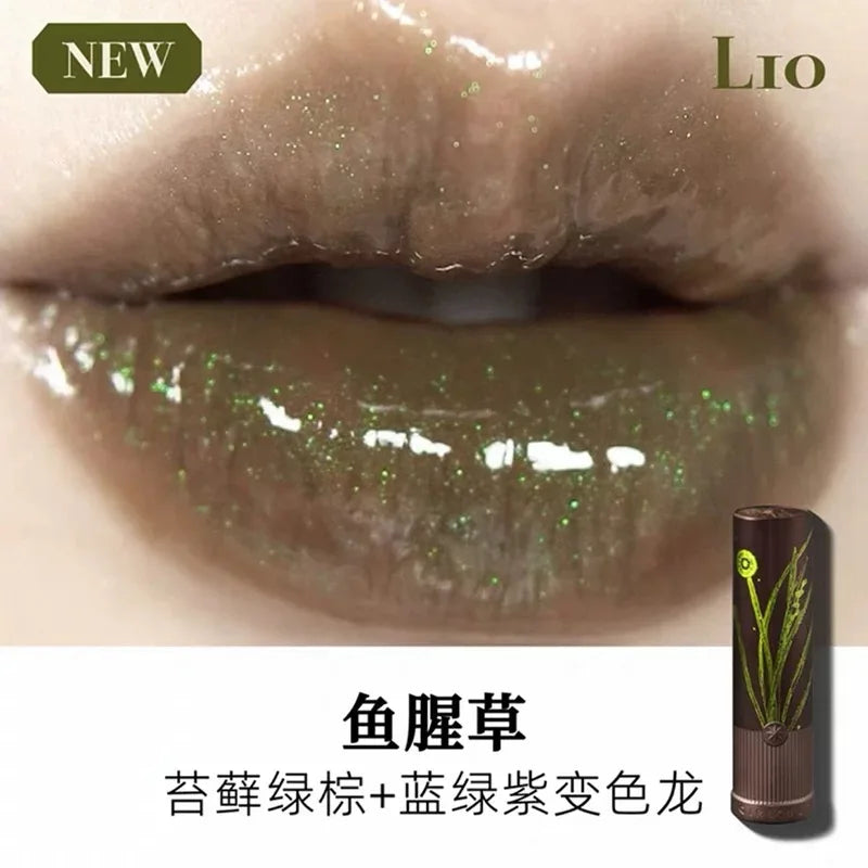 Girlcult Herbal Compendium Glitter Lipstick Green Shimmer Lipgloss Matte Velvet Lip Clay Moisturizing Longlasting Nostickup