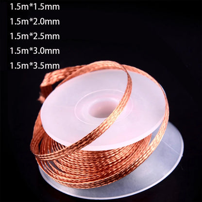 Desoldering Braid Tape Copper Solder Wire Soldering Wick Tin Solder Removal Braid Welding Wire Repair Tool 1.5/2/2.5/3/3.5mm Hot