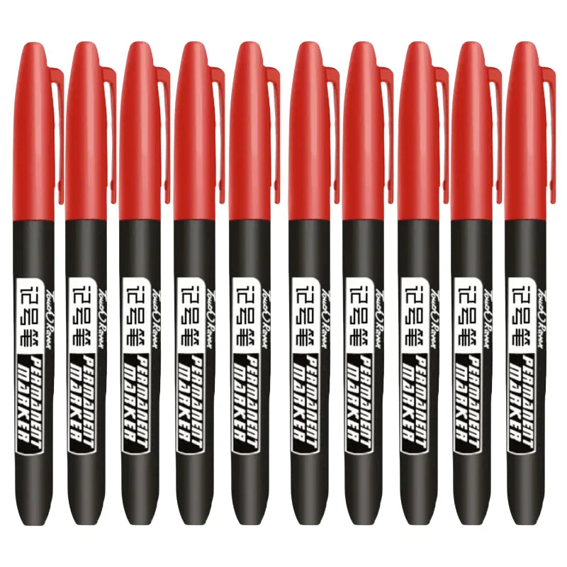 1-20Pcs Permanent Marker Pen Drawing Markers Oil-Based Waterproof Black Blue Red Ink Sketch Pens Stationery Art School Supplies