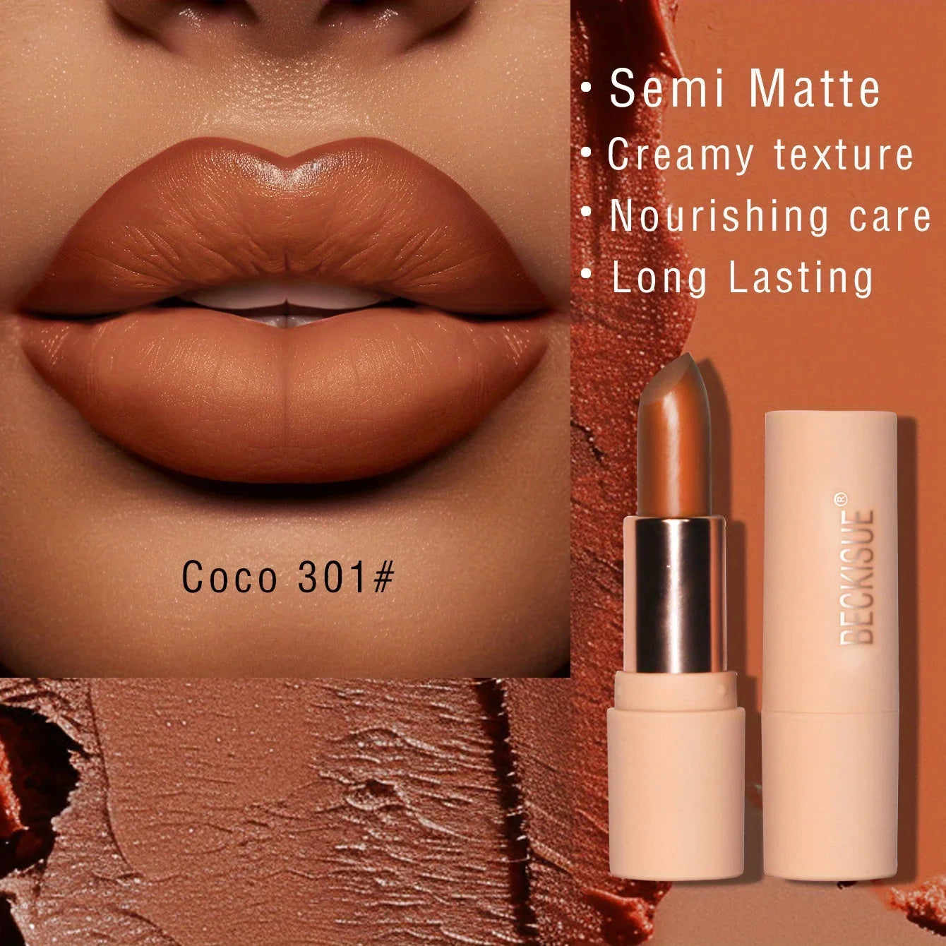 Bare Matte Silky Matte Lipstick Long-lasting Waterproof and glossy finish, Easy to color