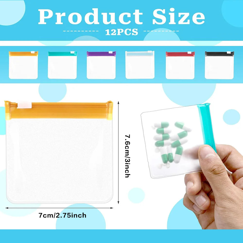 1/7/28PCS Pill Pouch Bags Zippered Pill Pouch Reusable Pill Bags Clear Eva Pill Bag Self Sealing Medicine Organizer Storage Bags