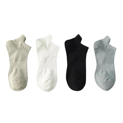 4 Pairs Man Cotton Short Socks Fashion Breathable Mesh Men Comfortable Casual Ankle Sock Pack Male Street Fashions