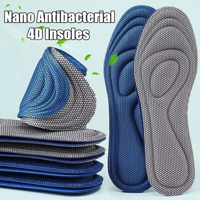 4Pcs Memory Foam Orthopedic Insoles for Shoes Antibacterial Deodorization Sweat Absorption Insert Sport Shoes Running Pads