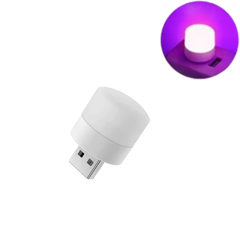 100-10PCS Portable Mini Night Lights Colorful USB Plug Lamp Power Bank Charging LED Book Light Round Reading Eye Protection Lamp