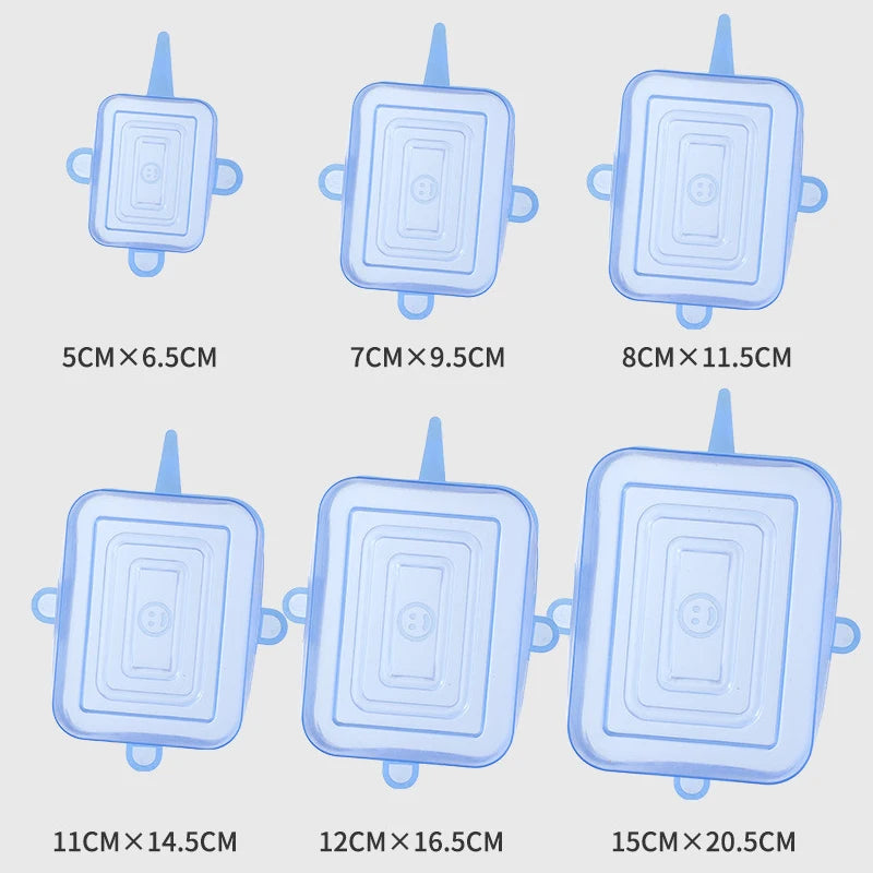 6/12Pcs Silicone Stretch Lids Reusable Food Seal Cover for Pot Bowl Keep Food Fresh Stretchy Wrap Cover Kitchen Cookware