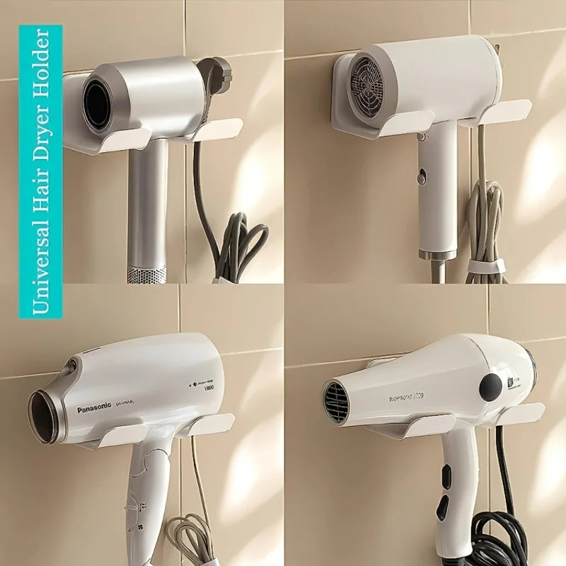 Hair Dryer Holder Wall Mounted Hair Straightener Dryer Hair Stand Bathroom Organizer Shelves Washroom Organization Shelves