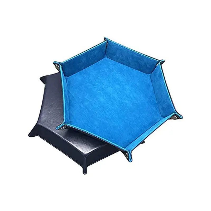 1pc Hexagonal Dice Tray and Miscellaneous Storage Box Board Game Dice Tray Accessories Leather Dice Tower
