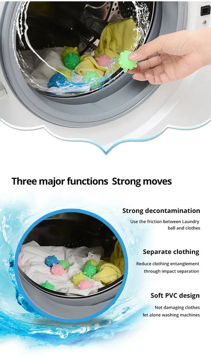 10Pcs/Set Laundry Ball Reusable Household Washing Clothes Softener Remove Dirt Clean Shape PVC Solid 2022
