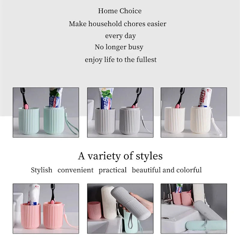 Travel Portable Toothbrush Cup Bathroom Toothpaste Holder Storage Case Box Organizer Travel Toiletries Storage Cup New Creative