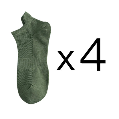 4 Pairs Man Cotton Short Socks Fashion Breathable Mesh Men Comfortable Casual Ankle Sock Pack Male Street Fashions
