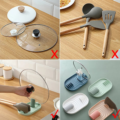 1/2Pcs Polychrome Nordic Style Pot Holder Lid Shovel Storage Rack Practical Multifunctional Kitchen Supplies Non-slip
