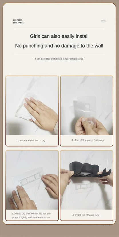 Hair Dryer Holder Wall Dryer Bracket Straightener Stand Hairdryer Organizer Hair Brush Storage Box Bathroom Accessories