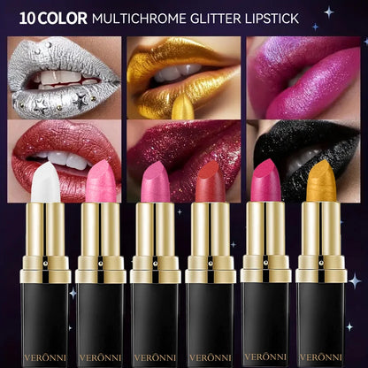Diamond Shimmer Lipstick Lip Gloss High Pigmented Long Lasting 10 Colors Glitter Lipgloss Lips Makeup Cosmetics Sexy Make Up
