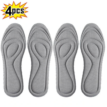 4Pcs Memory Foam Orthopedic Insoles for Shoes Antibacterial Deodorization Sweat Absorption Insert Sport Shoes Running Pads