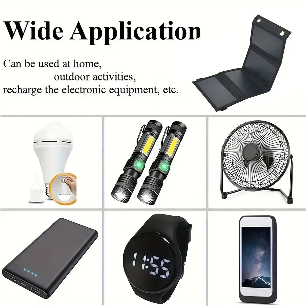 Portable Solar Panel USB 12V Charger Mobile Phone Folding Kit Foldable Outdoor Camping Power Bank For iPhone Charging Battery