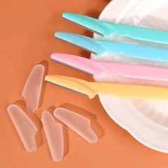 5pcs Safe Eyebrow Razor Straight Handle Scratch-proof