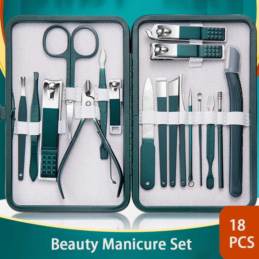 7/10/12/18 Piece Set Professional Nail Care Kit