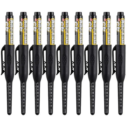 12-1Pcs Multi-Purpose 45mm Deep Drill Hole Long Nibs Waterproof Marker Pens for Bathroom Woodworking Long Head Carpenter Pens