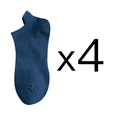4 Pairs Man Cotton Short Socks Fashion Breathable Mesh Men Comfortable Casual Ankle Sock Pack Male Street Fashions