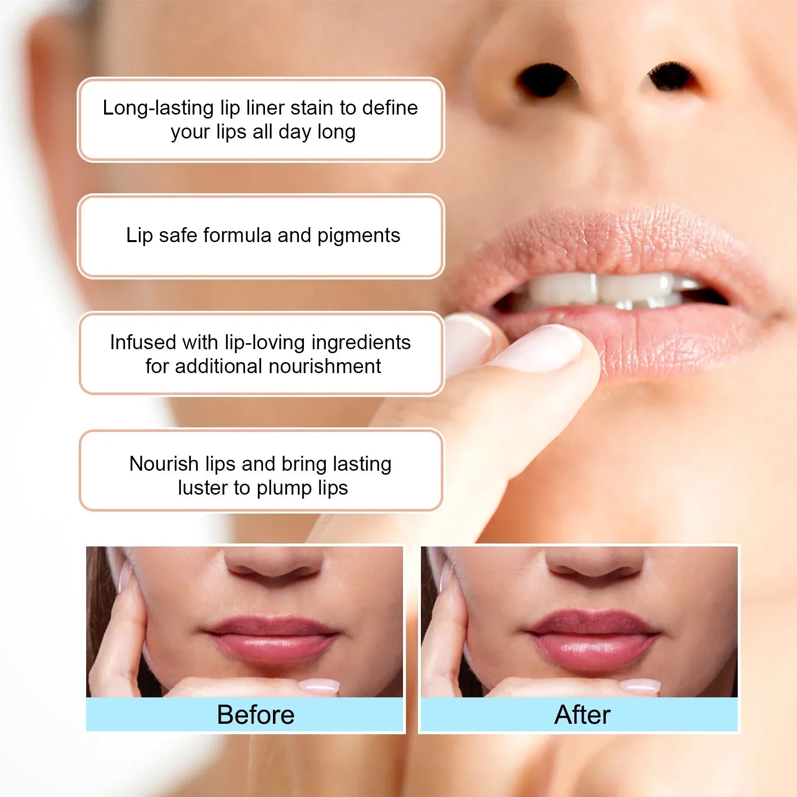 Waterproof Lip Liner Peel Off Tattoo Lipgloss Waterproof