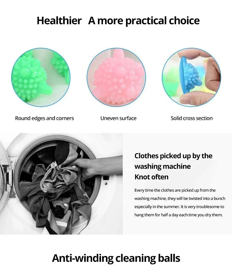 10Pcs/Set Laundry Ball Reusable Household Washing Clothes Softener Remove Dirt Clean Shape PVC Solid 2022