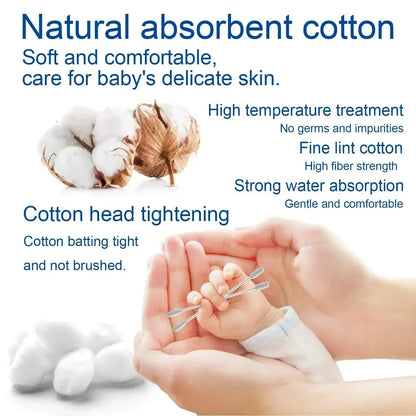 100Pcs Per Pack-5 Packs, Double-ended Cotton Swabs, Baby Cotton Swabs, Ear Cleaning Sticks, Healthy Cleaning Tools
