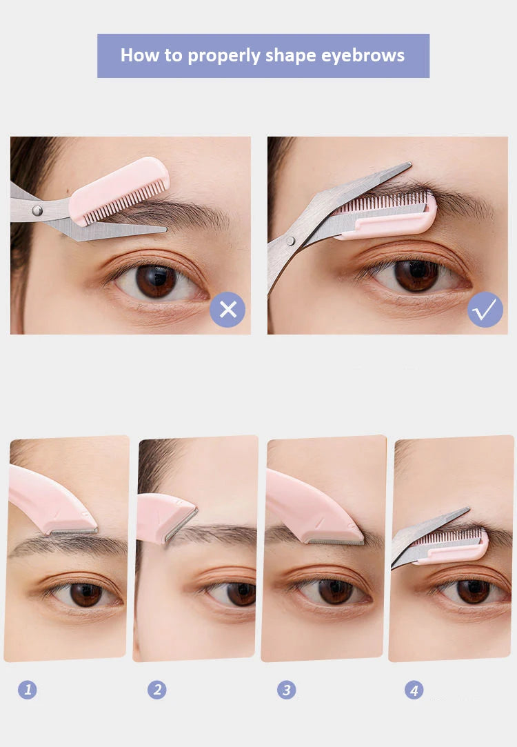 Eyebrow Trimming Knife Face Razor For Women Eyebrow Scissors