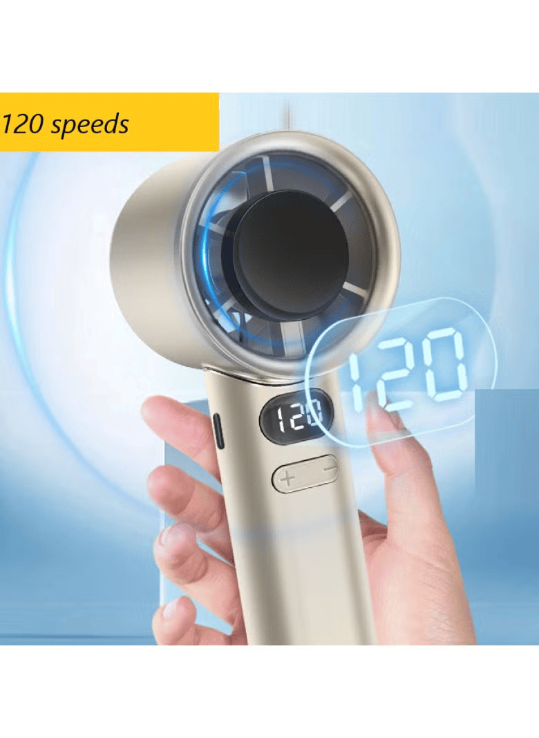 Mini Portable Fan Powerful Handheld Fan,120 Speeds Infinitely Variable Speed
