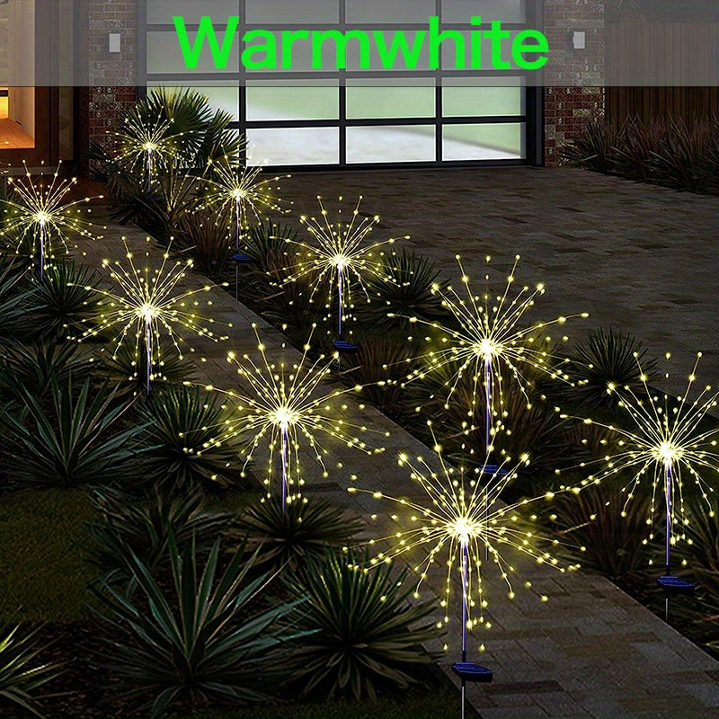 1 Packs Solar Fairy Lights,Waterproof Outdoor Firework Lights,LEDs Garden Flower Light For Garden Christmas Party DIY Decoration